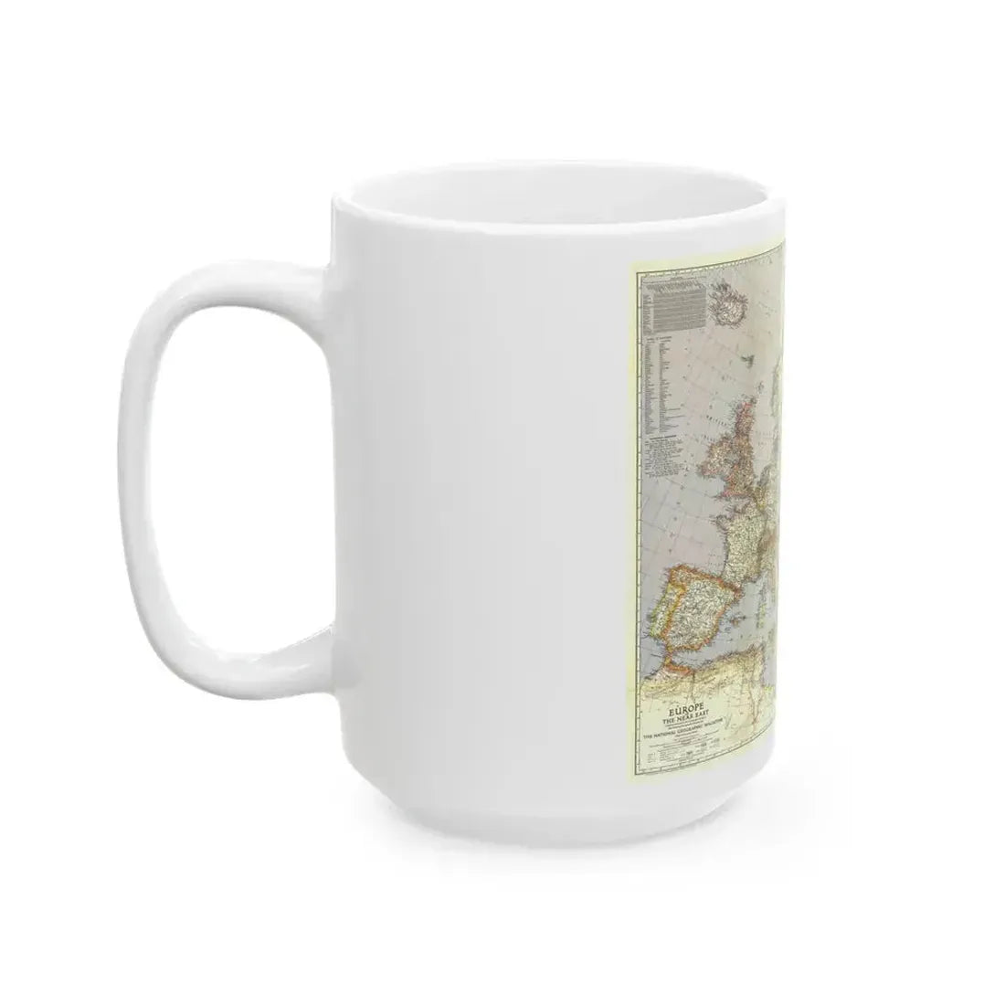 Europe and the Near East (1940) (Map) White Coffee Mug - Go Mug Yourself