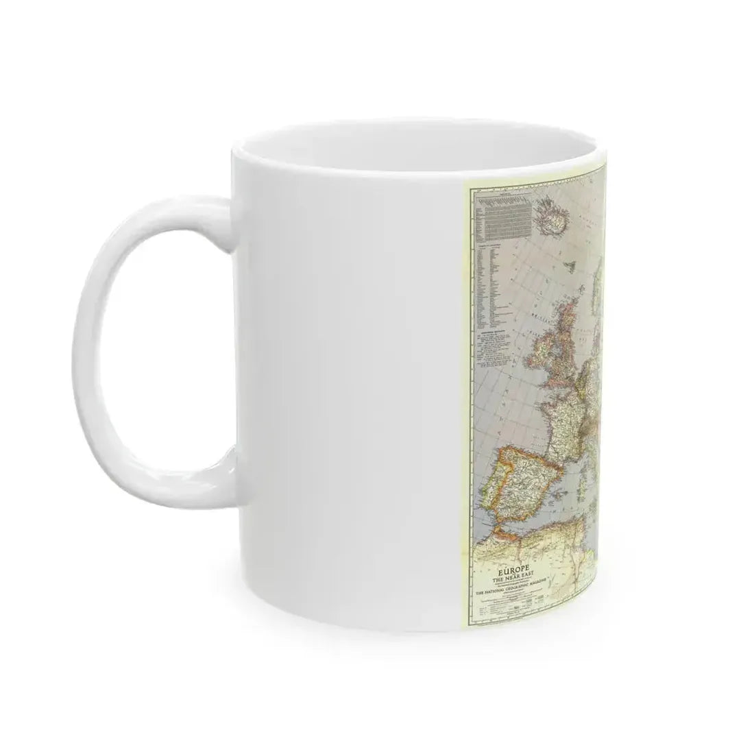 Europe and the Near East (1940) (Map) White Coffee Mug - Go Mug Yourself