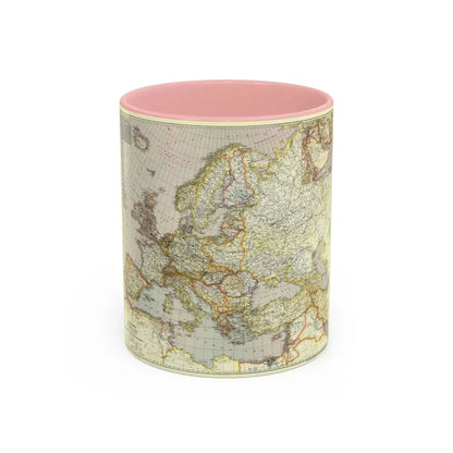 Europe and the Near East (1943) (Map) Accent Coffee Mug 11oz Pink - Go Mug Yourself