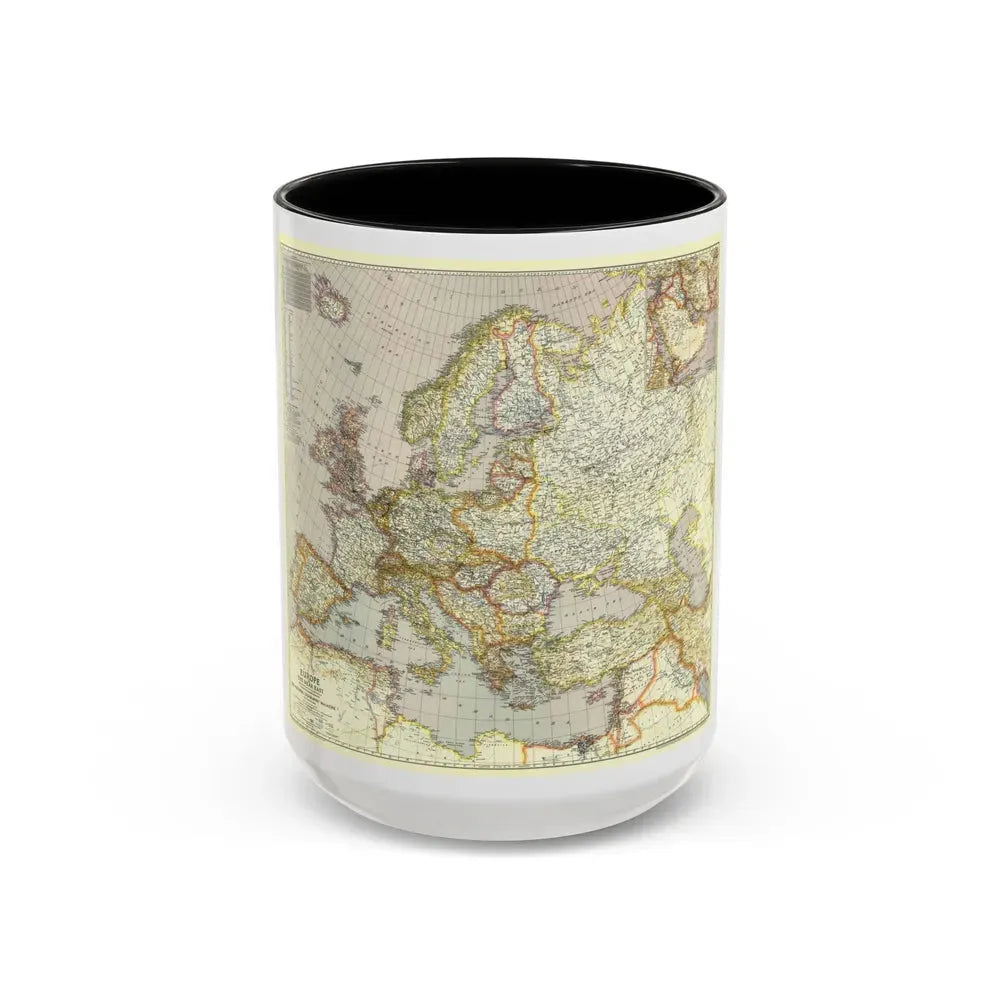 Europe and the Near East (1943) (Map) Accent Coffee Mug 15oz Black - Go Mug Yourself