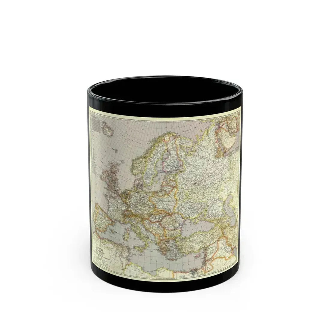 Europe and the Near East (1943) (Map) Black Coffee Mug 11oz - Go Mug Yourself