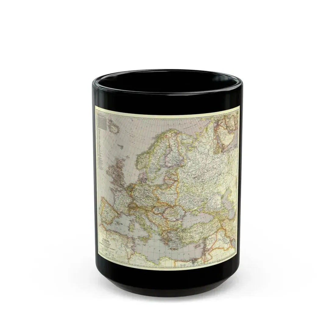 Europe and the Near East (1943) (Map) Black Coffee Mug 15oz - Go Mug Yourself