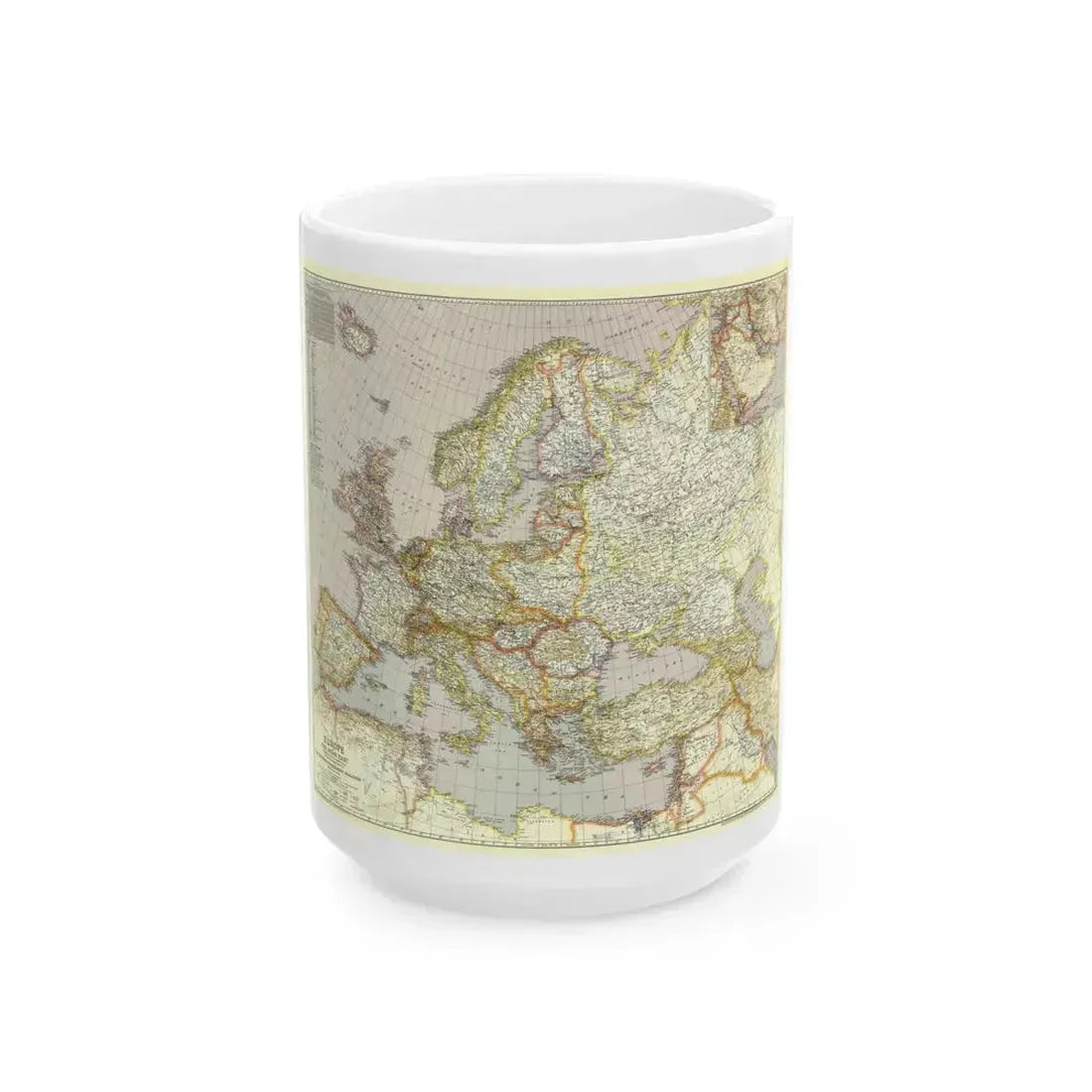 Europe and the Near East (1943) (Map) White Coffee Mug 15oz - Go Mug Yourself