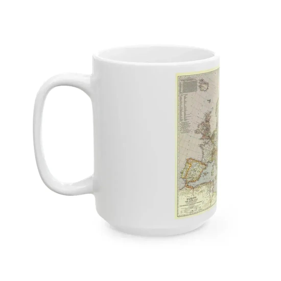 Europe and the Near East (1943) (Map) White Coffee Mug - Go Mug Yourself
