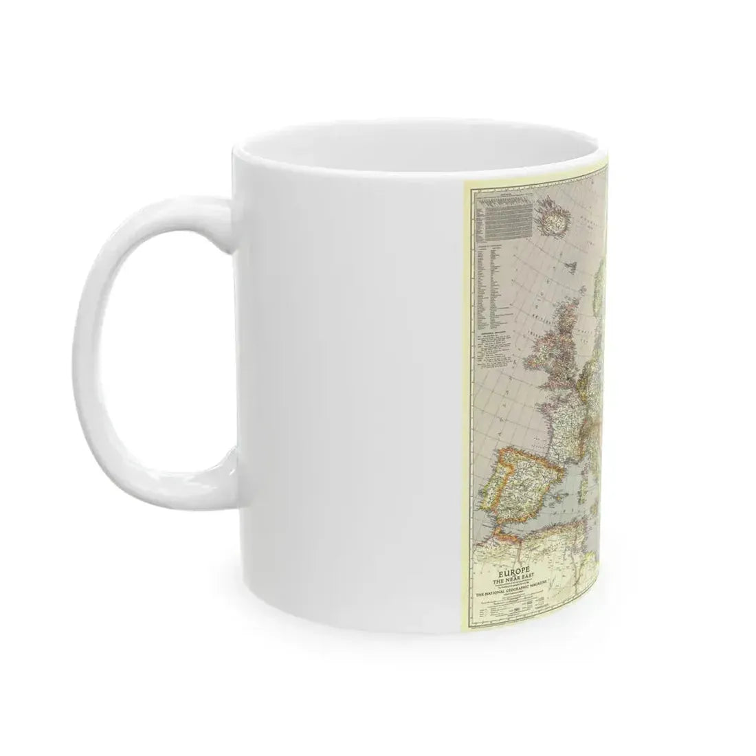 Europe and the Near East (1943) (Map) White Coffee Mug - Go Mug Yourself