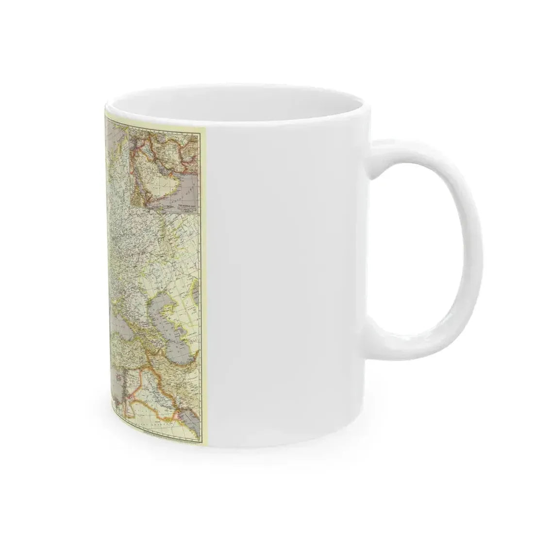 Europe and the Near East (1943) (Map) White Coffee Mug - Go Mug Yourself