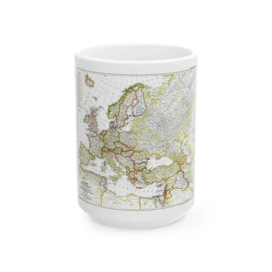 Europe and the Near East (1949) (Map) White Coffee Mug 15oz - Go Mug Yourself