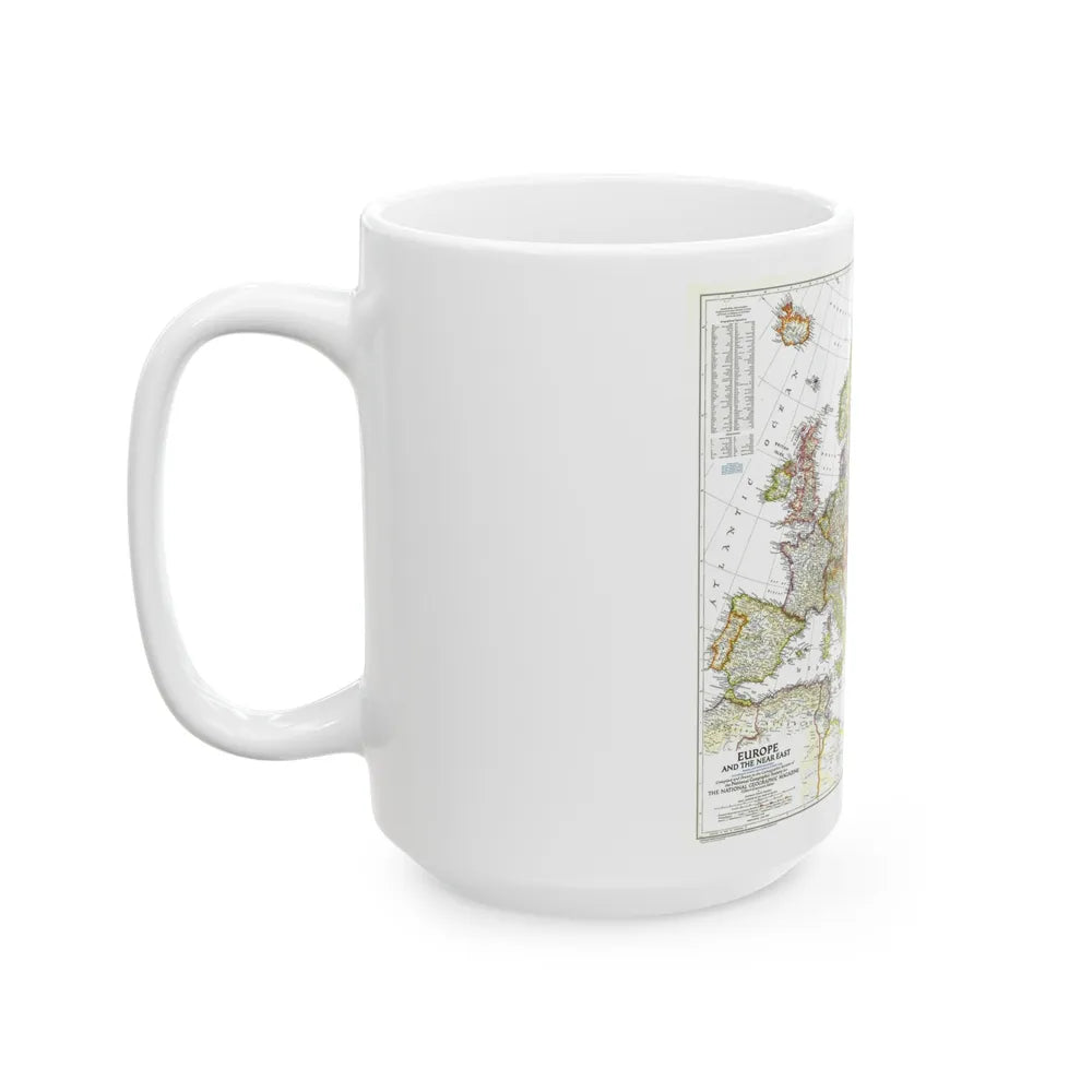 Europe and the Near East (1949) (Map) White Coffee Mug-Go Mug Yourself