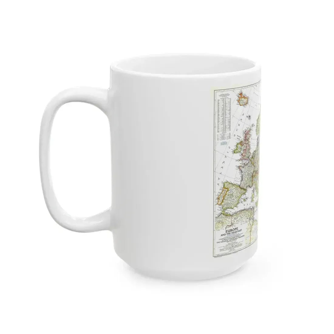Europe and the Near East (1949) (Map) White Coffee Mug - Go Mug Yourself