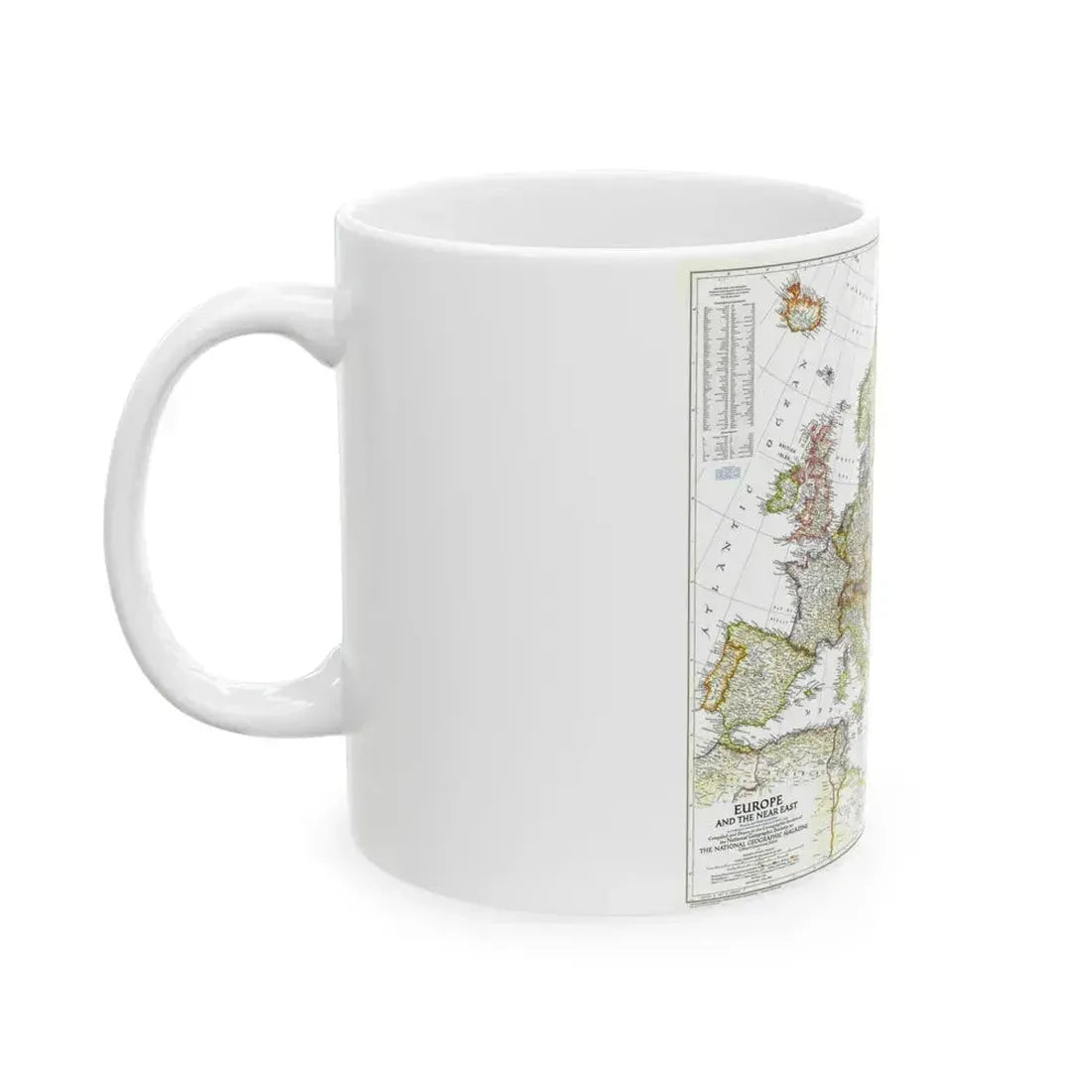 Europe and the Near East (1949) (Map) White Coffee Mug - Go Mug Yourself