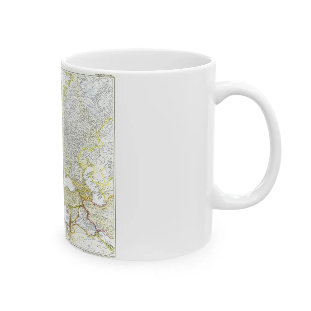 Europe and the Near East (1949) (Map) White Coffee Mug-Go Mug Yourself