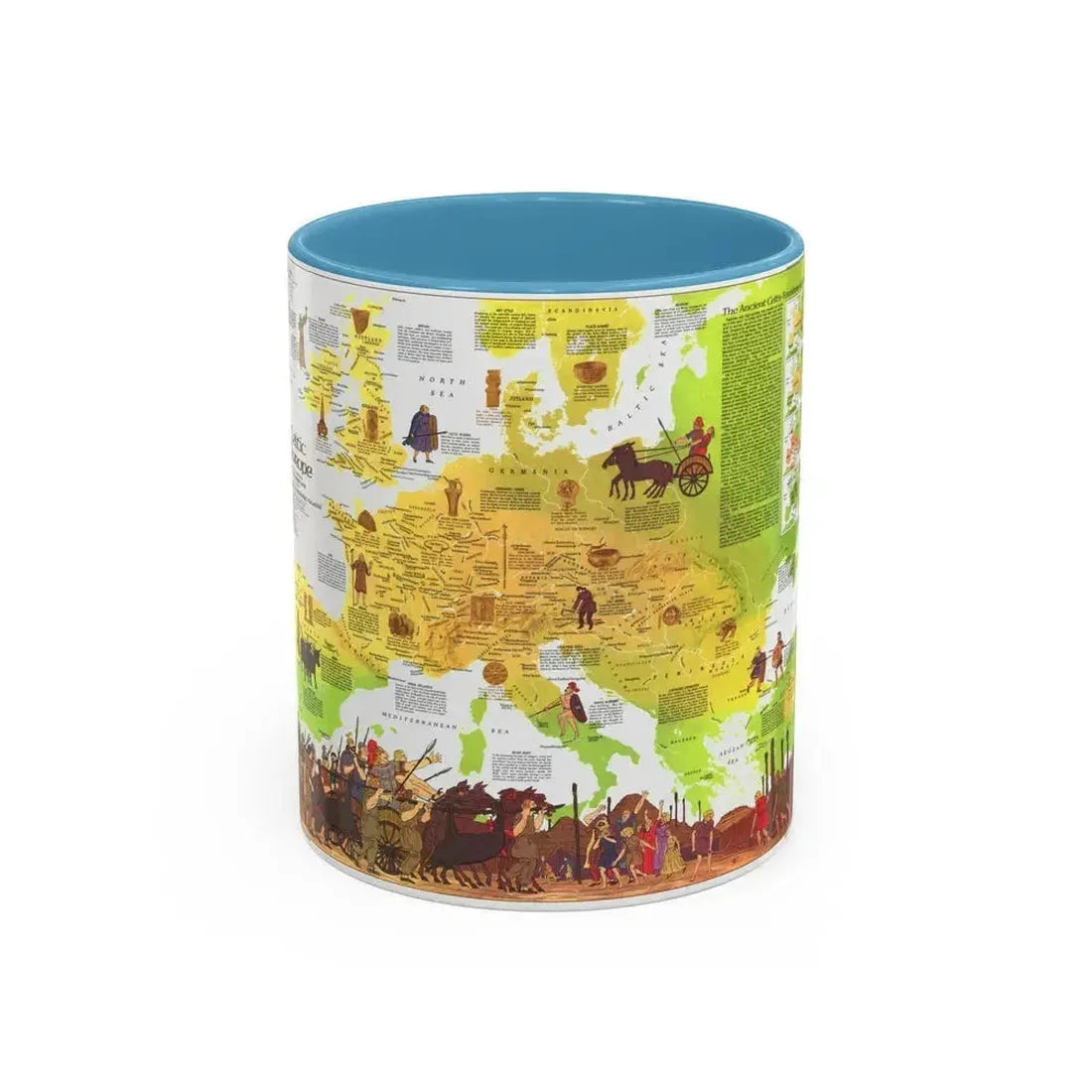 Europe - Celtic (1977) (Map) Accent Coffee Mug 11oz Light Blue - Go Mug Yourself