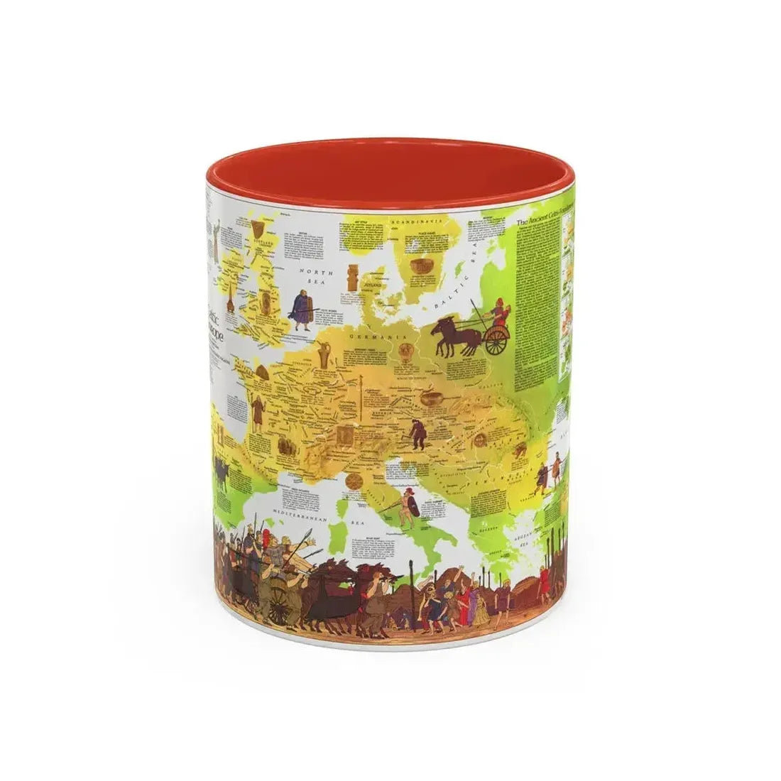 Europe - Celtic (1977) (Map) Accent Coffee Mug 11oz Red - Go Mug Yourself