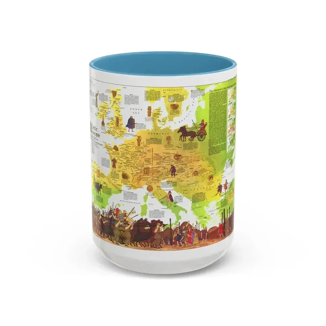 Europe - Celtic (1977) (Map) Accent Coffee Mug 15oz Light Blue - Go Mug Yourself
