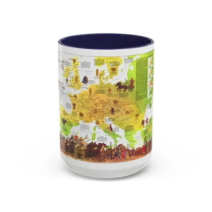 Europe - Celtic (1977) (Map) Accent Coffee Mug 15oz Navy - Go Mug Yourself