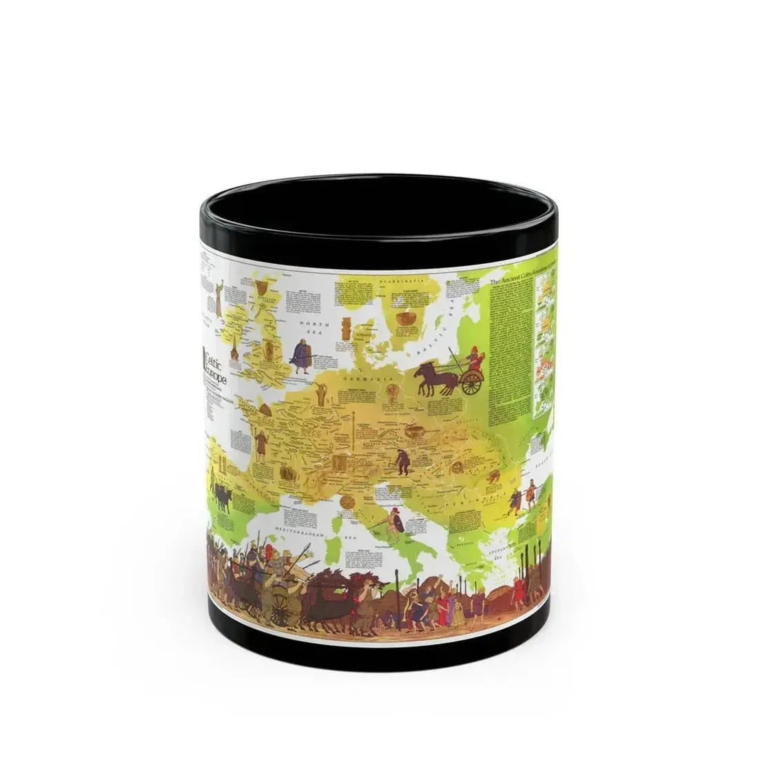Europe - Celtic (1977) (Map) Black Coffee Mug 11oz - Go Mug Yourself