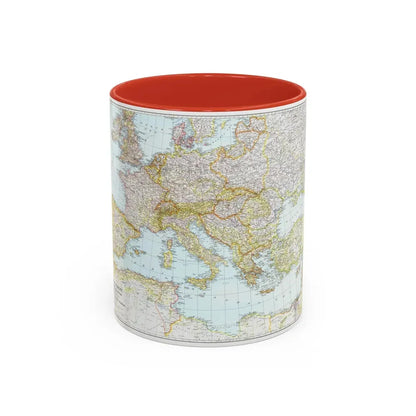 Europe, Central & Mediterranean Sept-1st (1939) (Map) Accent Coffee Mug 11oz Red - Go Mug Yourself
