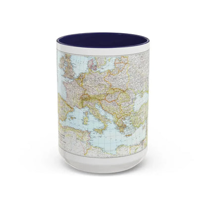 Europe, Central & Mediterranean Sept-1st (1939) (Map) Accent Coffee Mug 15oz Navy - Go Mug Yourself