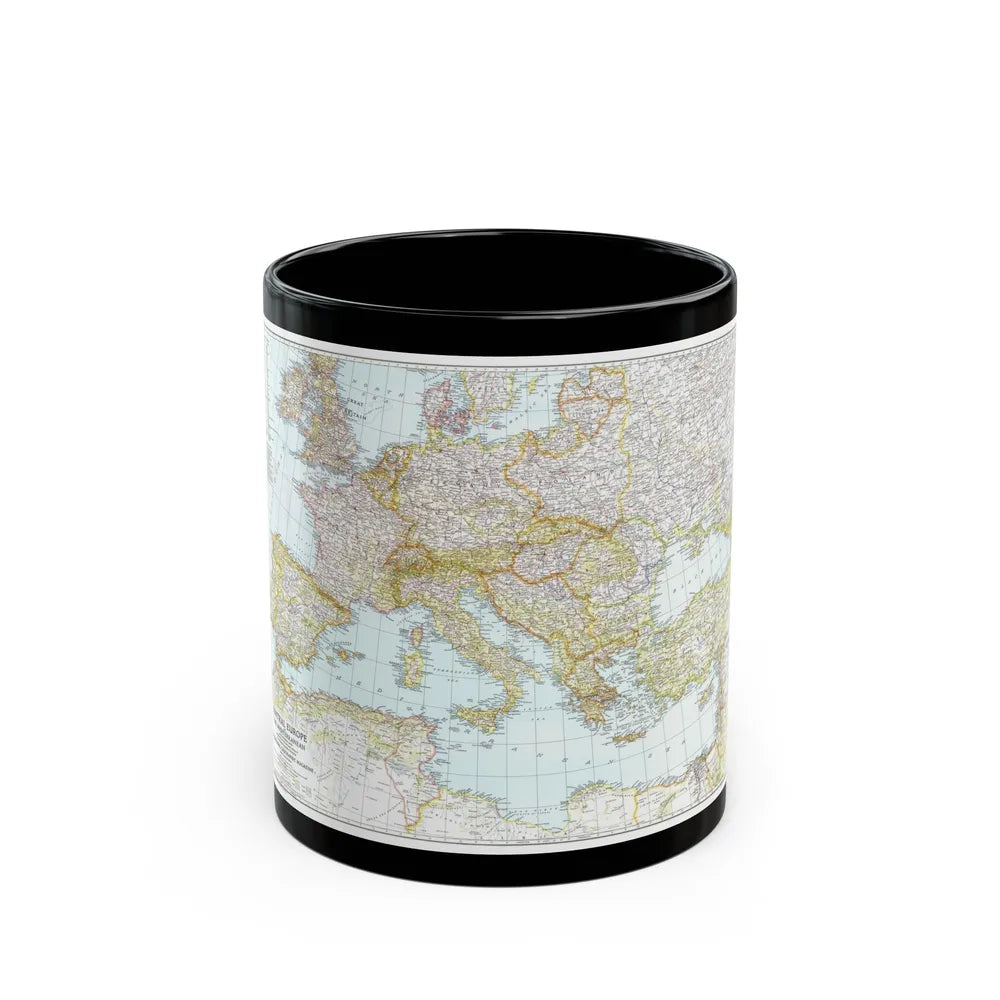 Europe, Central & Mediterranean Sept-1st (1939) (Map) Black Coffee Mug-11oz-Go Mug Yourself