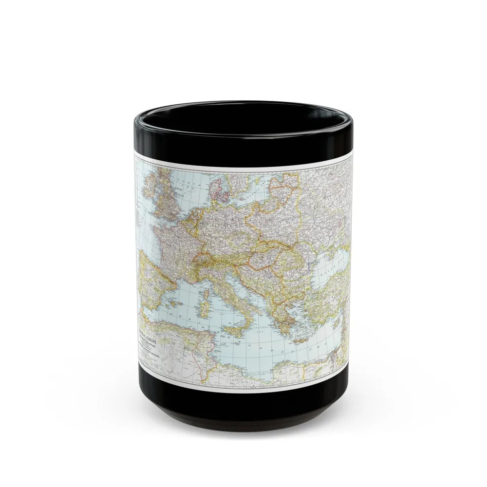 Europe, Central & Mediterranean Sept-1st (1939) (Map) Black Coffee Mug-15oz-Go Mug Yourself