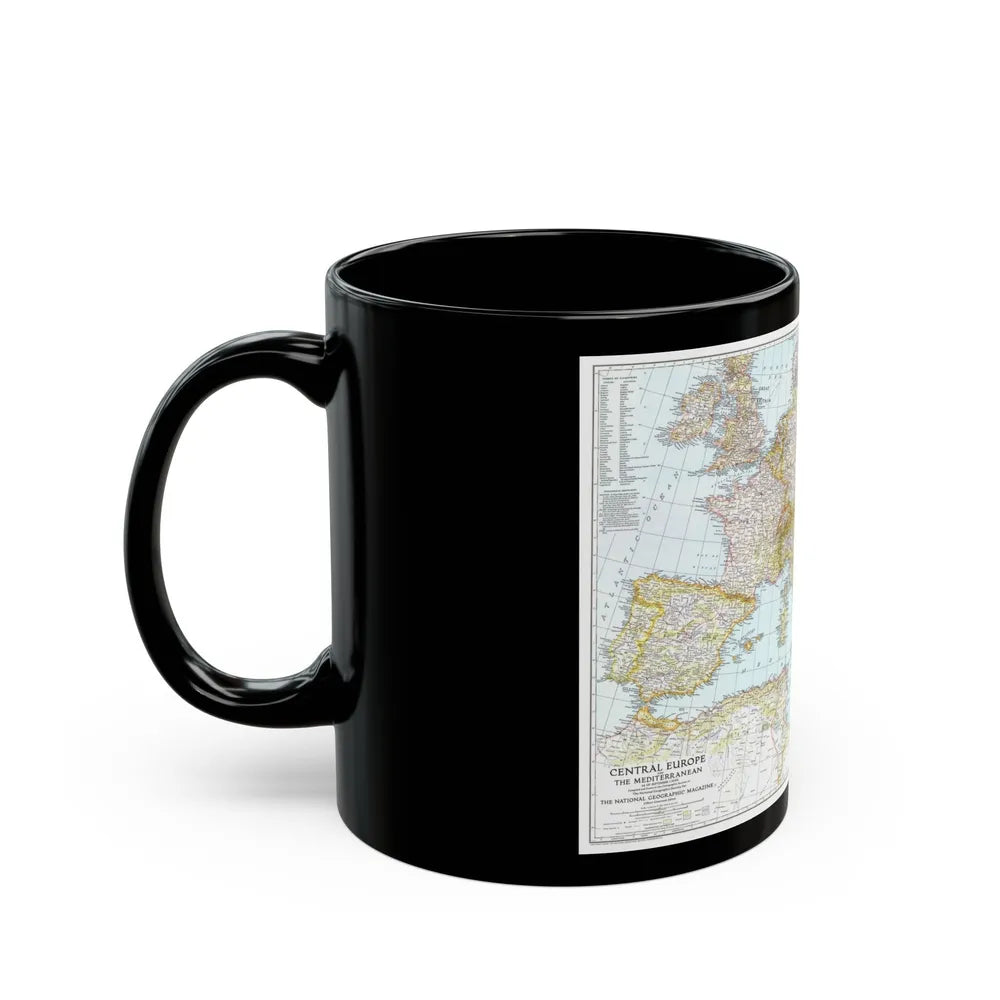 Europe, Central & Mediterranean Sept-1st (1939) (Map) Black Coffee Mug-Go Mug Yourself