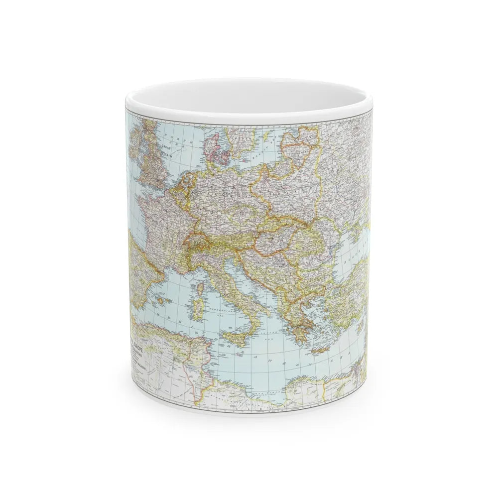 Europe, Central & Mediterranean Sept-1st (1939) (Map) White Coffee Mug-11oz-Go Mug Yourself