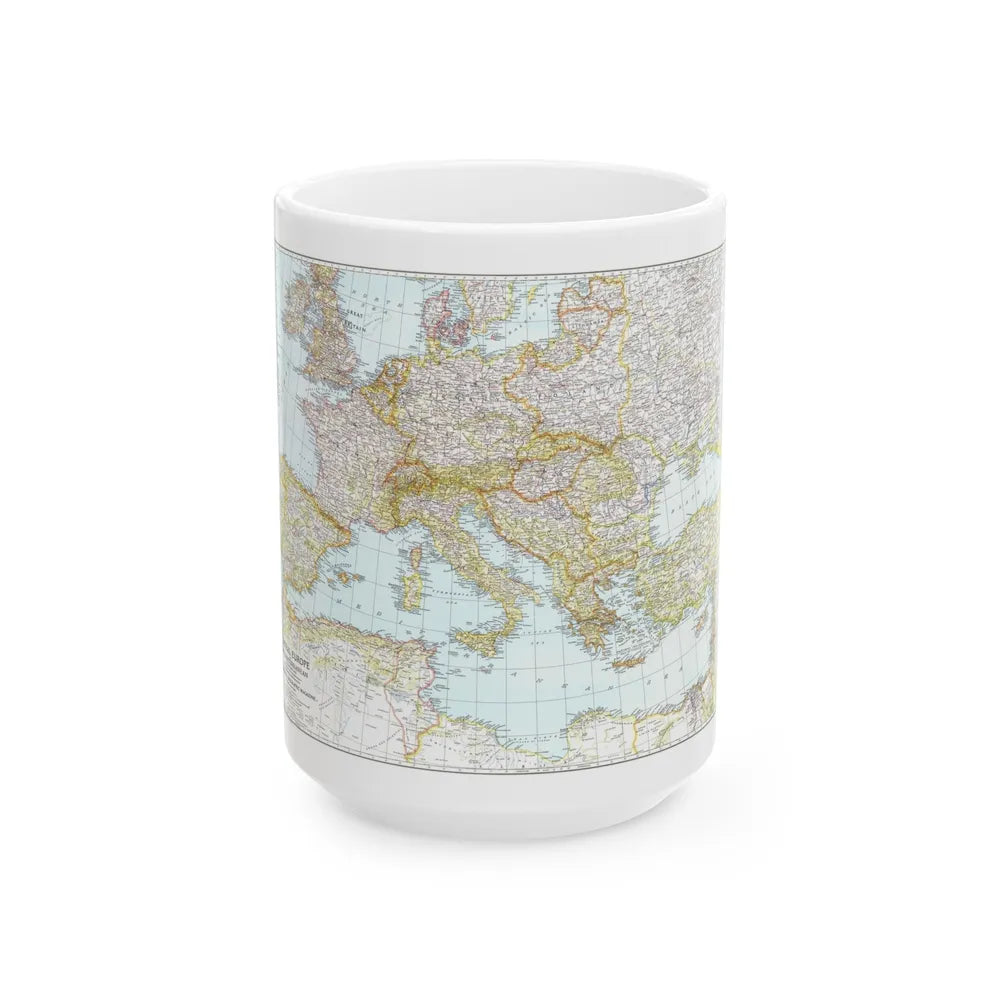 Europe, Central & Mediterranean Sept-1st (1939) (Map) White Coffee Mug-15oz-Go Mug Yourself