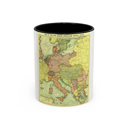Europe, Central & the Balkan States (1915) (Map) Accent Coffee Mug 11oz Black - Go Mug Yourself