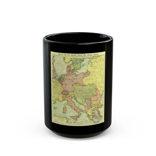 Europe, Central & the Balkan States (1915) (Map) Black Coffee Mug-15oz-Go Mug Yourself