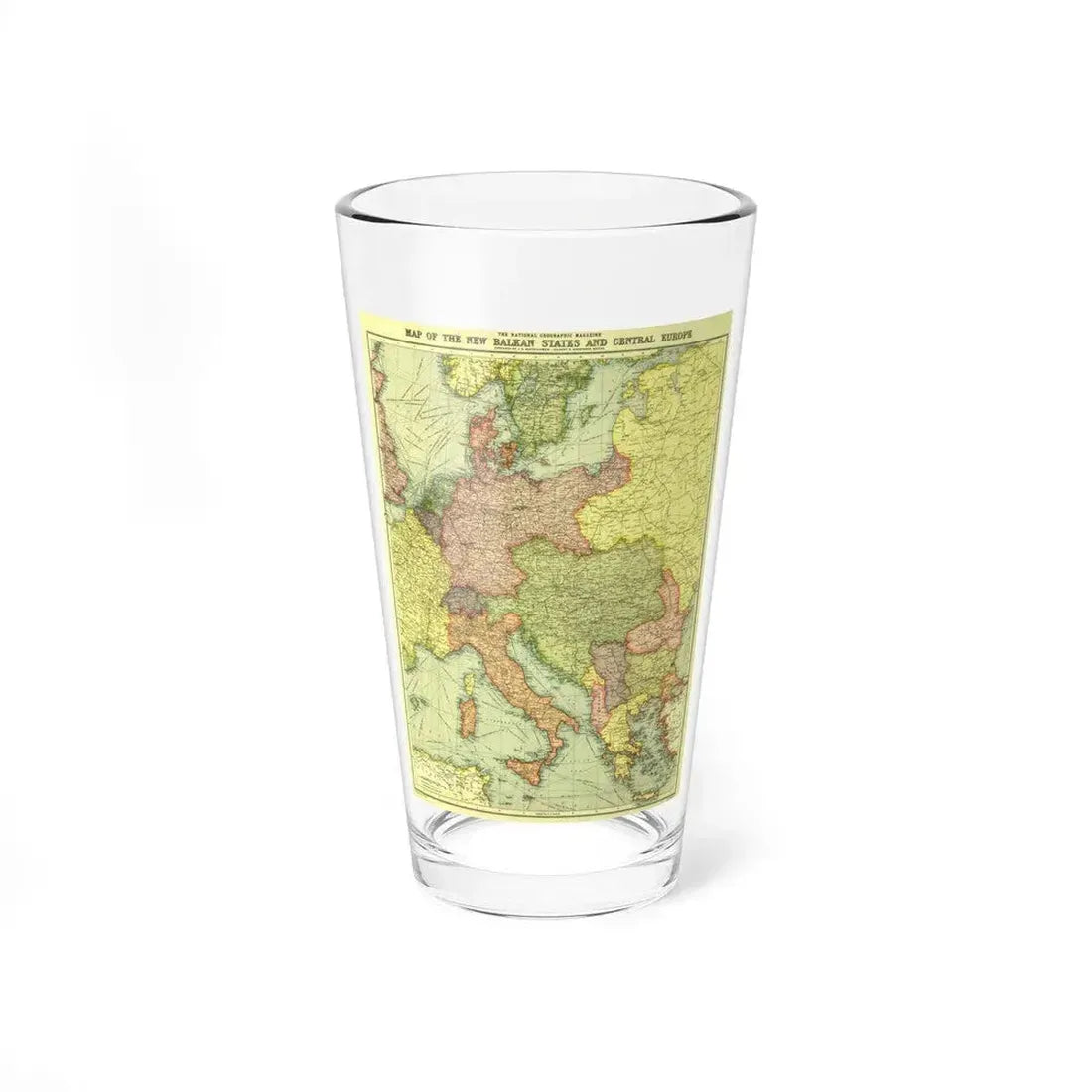 Europe, Central & the Balkan States (1915) (Map) Pint Glass 16oz 16oz - Go Mug Yourself