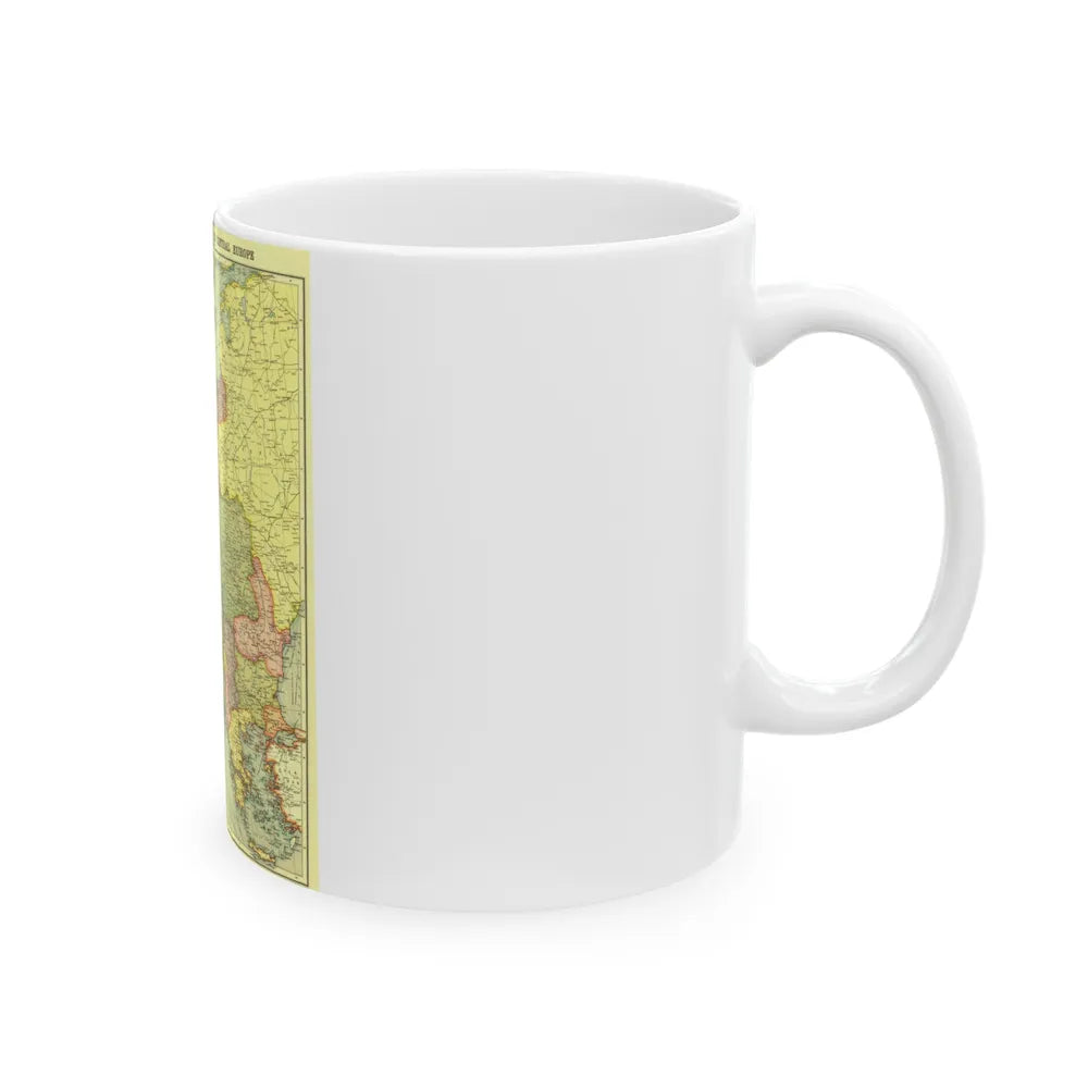 Europe, Central & the Balkan States (1915) (Map) White Coffee Mug-Go Mug Yourself