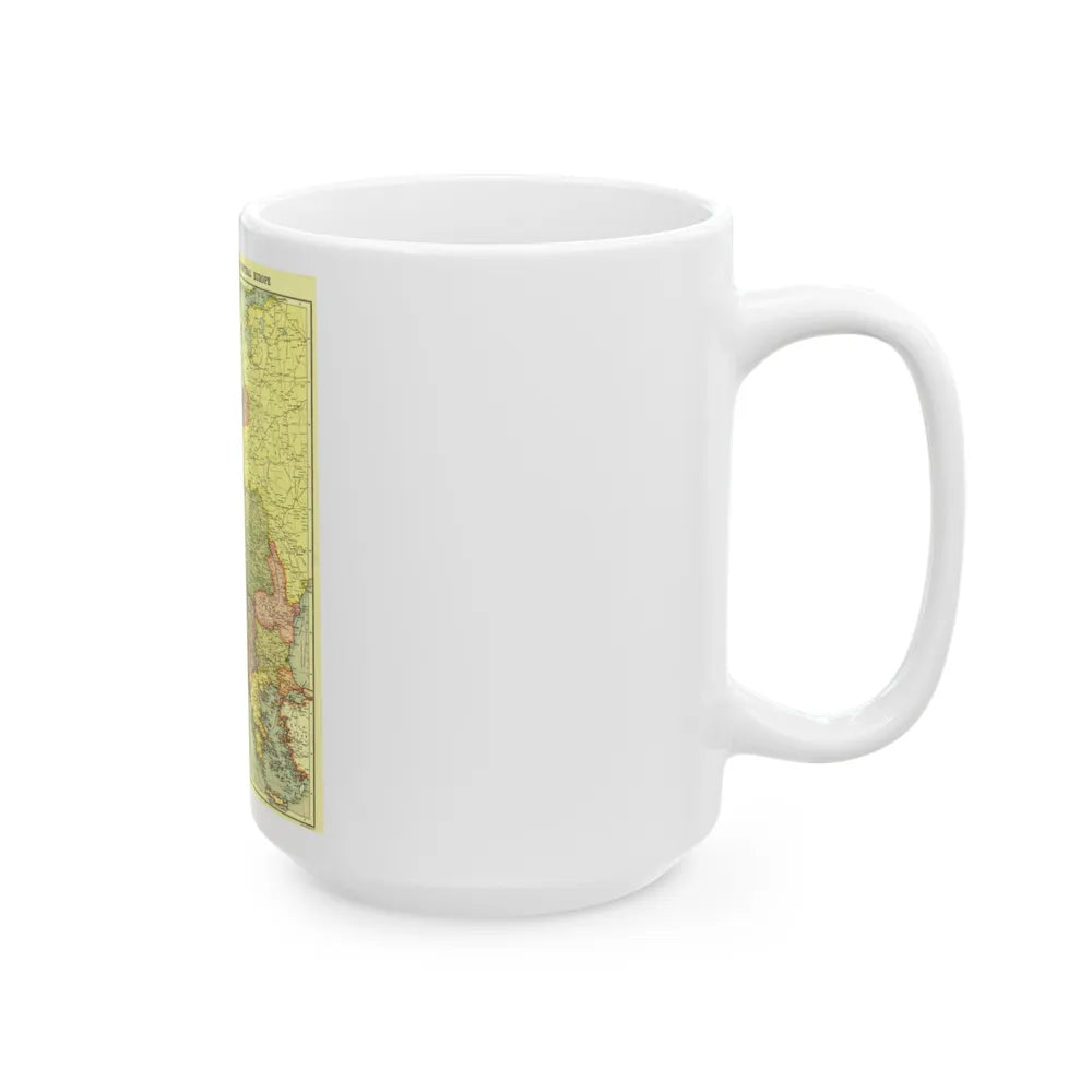 Europe, Central & the Balkan States (1915) (Map) White Coffee Mug-Go Mug Yourself