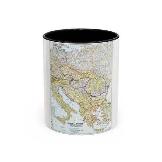 Europe - Central & the Balkan States (1951) (Map) Accent Coffee Mug 11oz Black - Go Mug Yourself