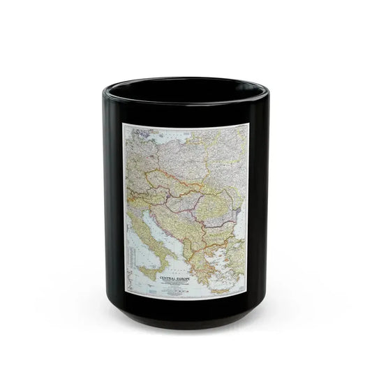 Europe - Central & the Balkan States (1951) (Map) Black Coffee Mug 15oz - Go Mug Yourself