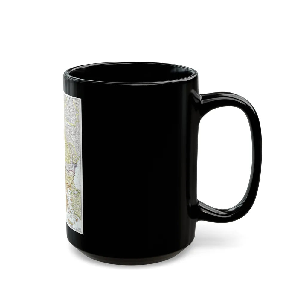 Europe - Central & the Balkan States (1951) (Map) Black Coffee Mug-Go Mug Yourself