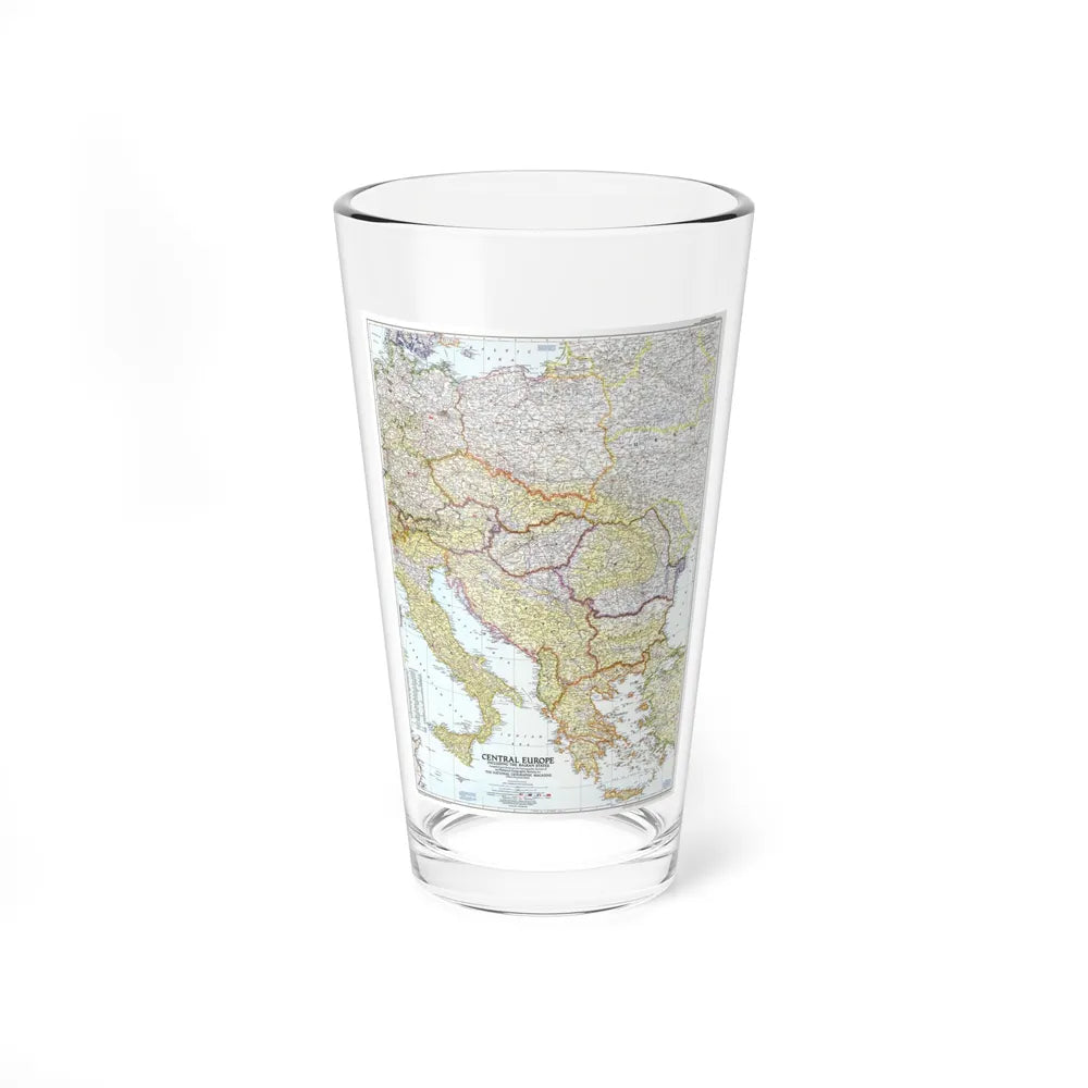 Europe - Central & the Balkan States (1951) (Map) Pint Glass 16oz-16oz-Go Mug Yourself