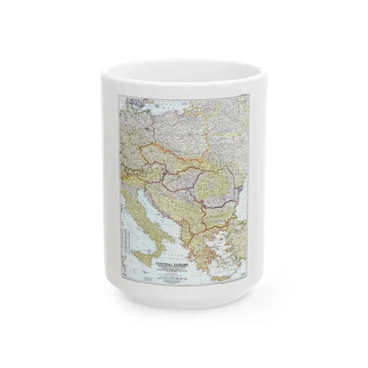 Europe - Central & the Balkan States (1951) (Map) White Coffee Mug 15oz - Go Mug Yourself