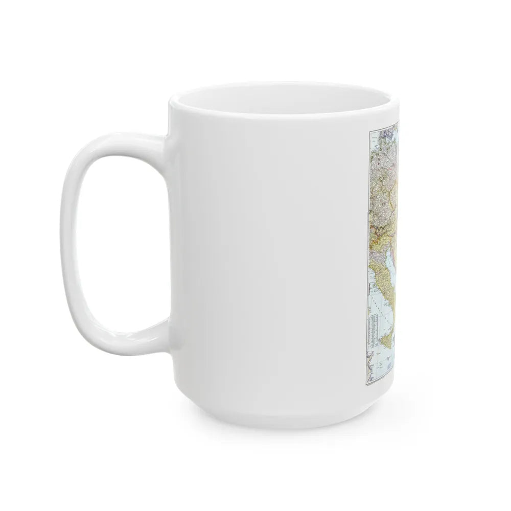 Europe - Central & the Balkan States (1951) (Map) White Coffee Mug-Go Mug Yourself