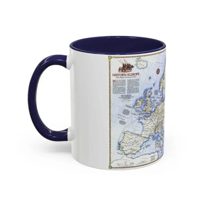 Europe - History The Major Turning Points (1983) (Map) Accent Coffee Mug - Go Mug Yourself
