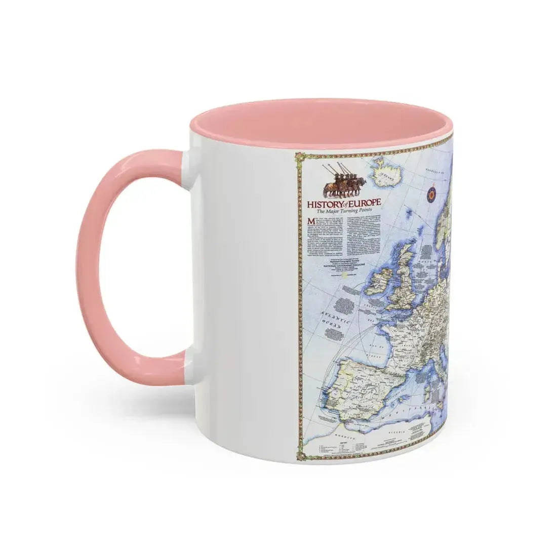 Europe - History The Major Turning Points (1983) (Map) Accent Coffee Mug - Go Mug Yourself