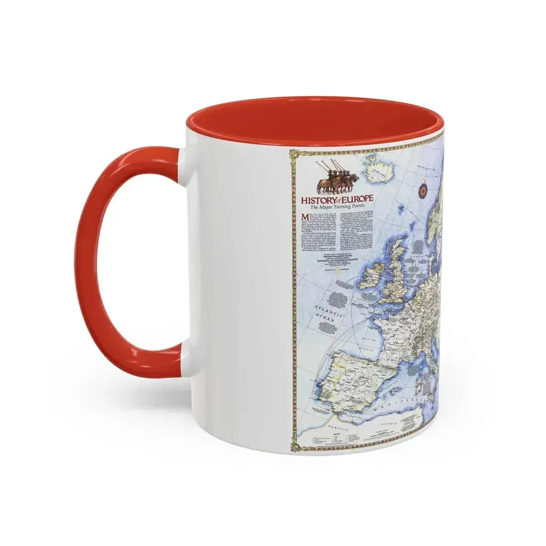 Europe - History The Major Turning Points (1983) (Map) Accent Coffee Mug - Go Mug Yourself