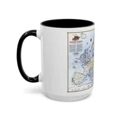Europe - History The Major Turning Points (1983) (Map) Accent Coffee Mug - Go Mug Yourself