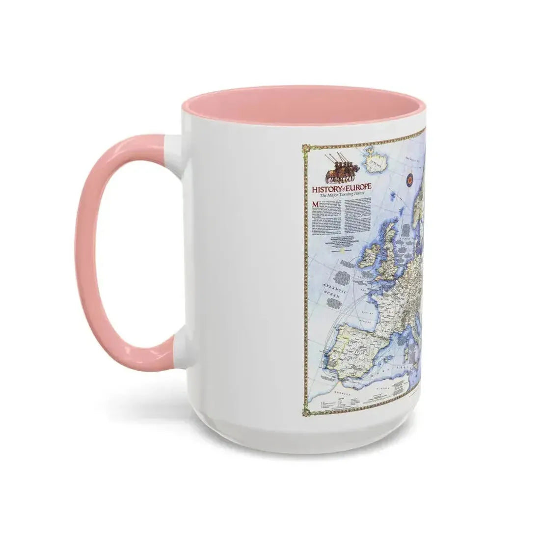 Europe - History The Major Turning Points (1983) (Map) Accent Coffee Mug - Go Mug Yourself