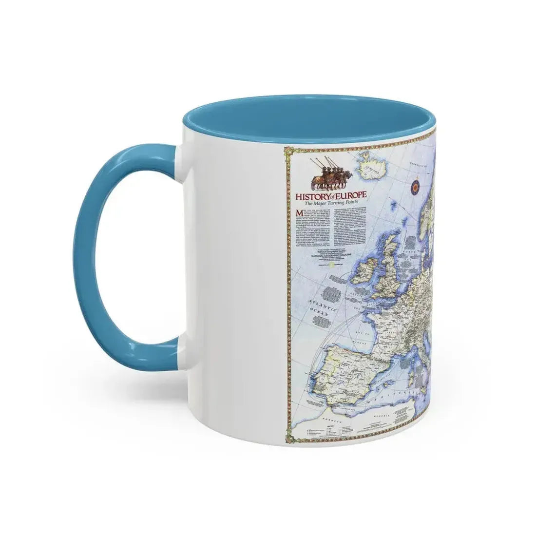 Europe - History The Major Turning Points (1983) (Map) Accent Coffee Mug - Go Mug Yourself