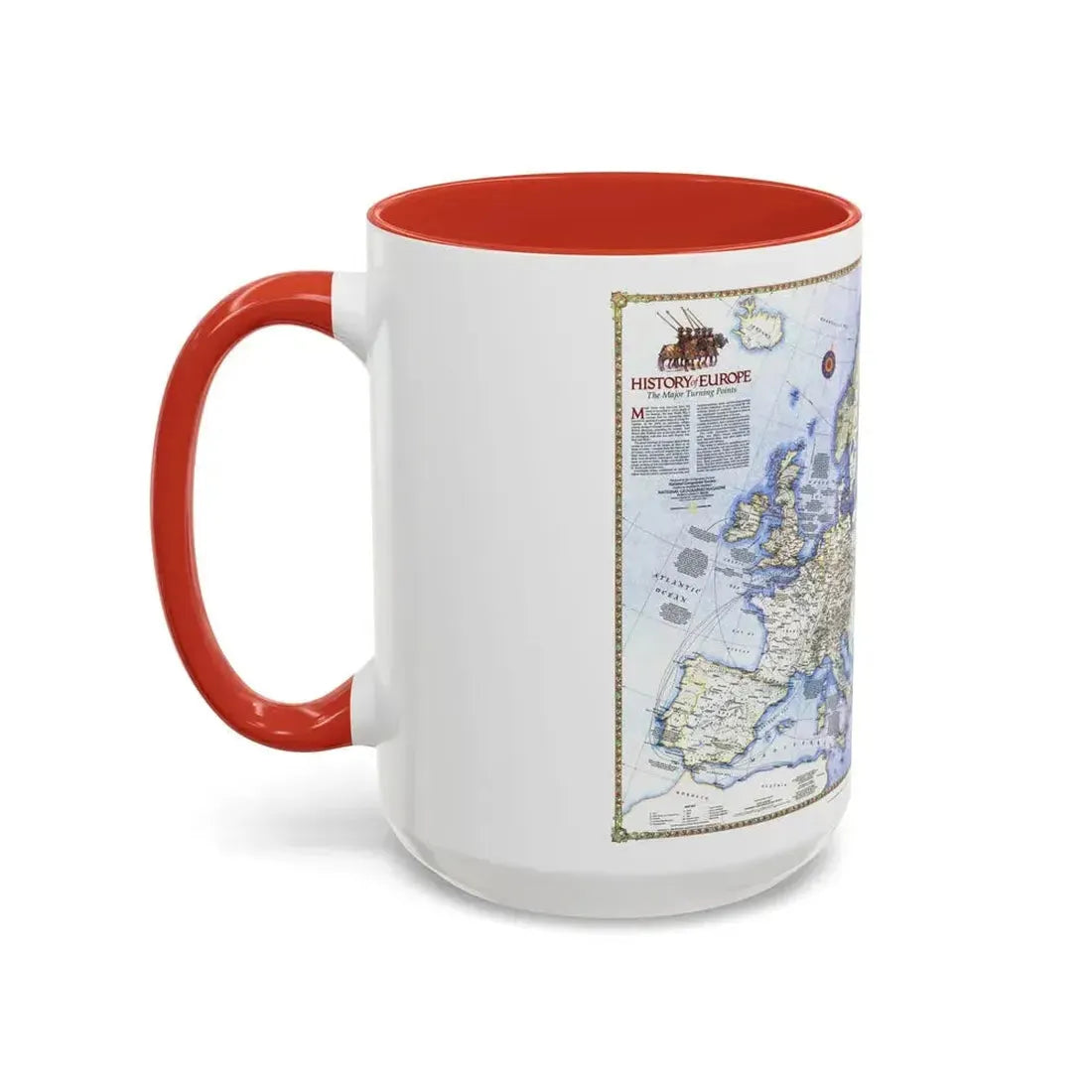 Europe - History The Major Turning Points (1983) (Map) Accent Coffee Mug - Go Mug Yourself