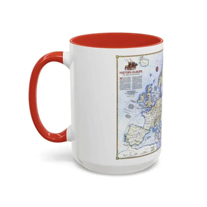Europe - History The Major Turning Points (1983) (Map) Accent Coffee Mug - Go Mug Yourself