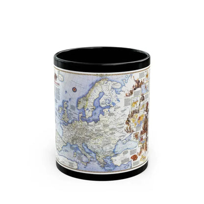 Europe - History The Major Turning Points (1983) (Map) Black Coffee Mug 11oz - Go Mug Yourself