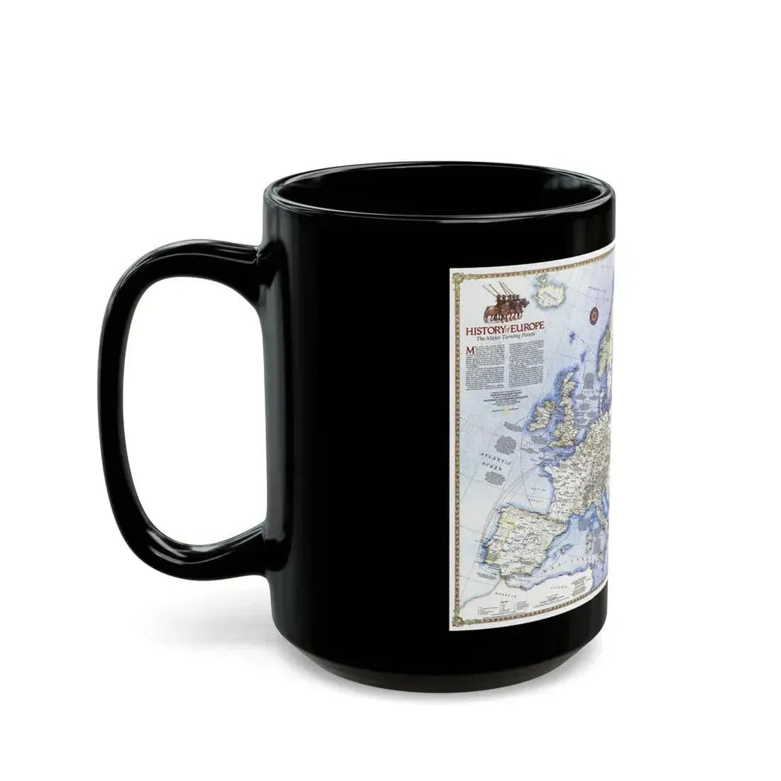 Europe - History The Major Turning Points (1983) (Map) Black Coffee Mug - Go Mug Yourself