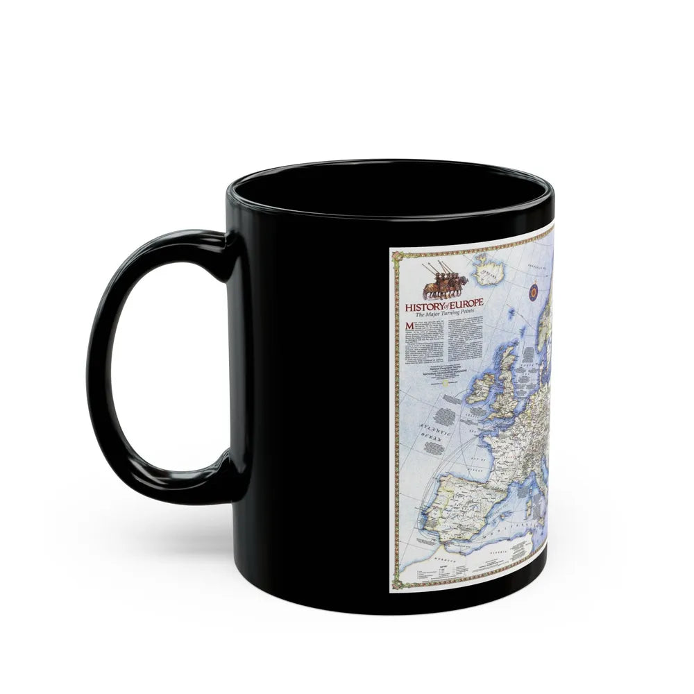 Europe - History The Major Turning Points (1983) (Map) Black Coffee Mug-Go Mug Yourself