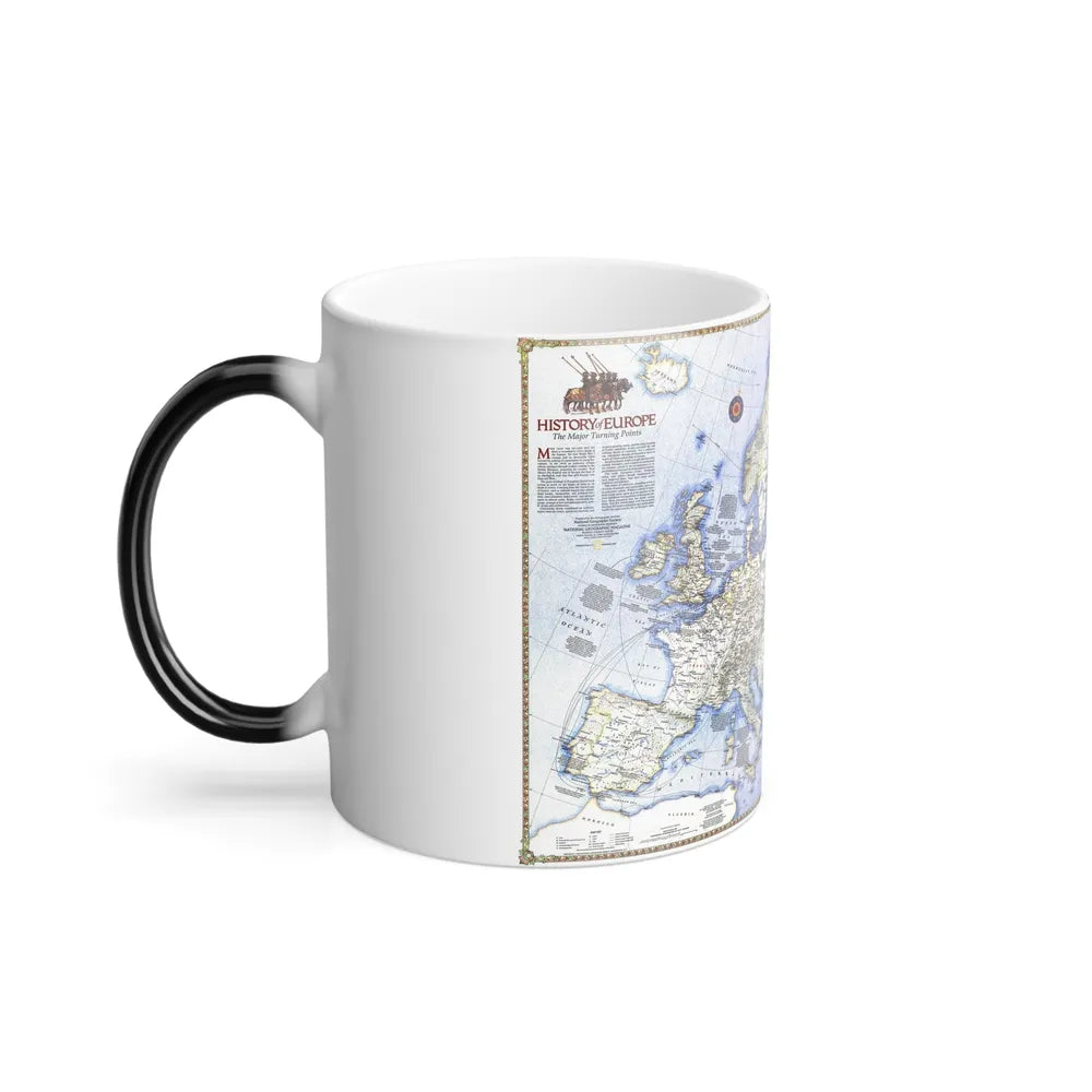 Europe - History The Major Turning Points (1983) (Map) Color Changing Mug 11oz-Go Mug Yourself